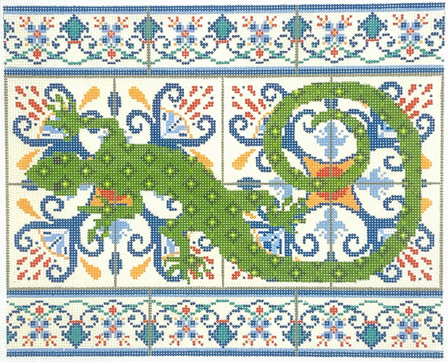 Lizard on Tile Pillow