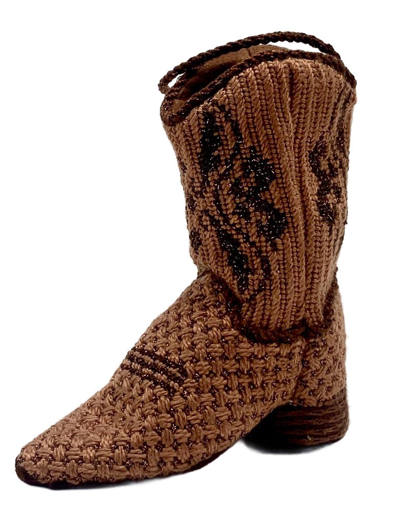 TRADITIONAL BROWN 3D MINI COWBOY BOOT