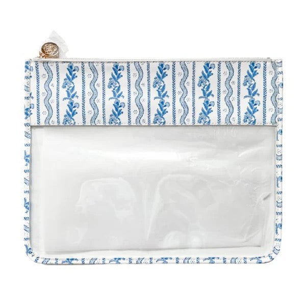 Large Emma Stripe Clear Zip Pouch