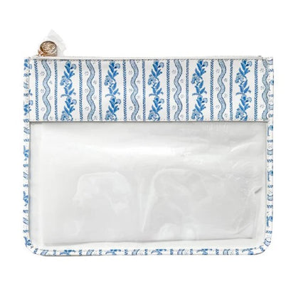 Large Emma Stripe Clear Zip Pouch