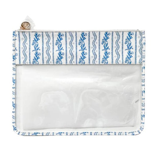 Large Emma Stripe Clear Zip Pouch