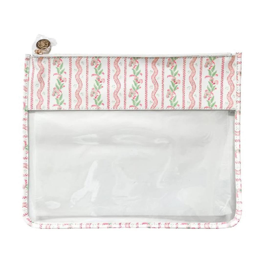 Large Emma Stripe Clear Zip Pouch