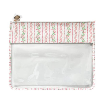 Large Emma Stripe Clear Zip Pouch