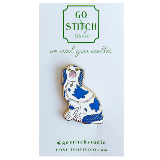 Blue Staffordshire Dog Needle Minder