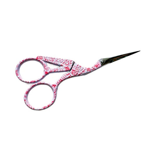 Needlepoint Print Crane Scissors (Pink)