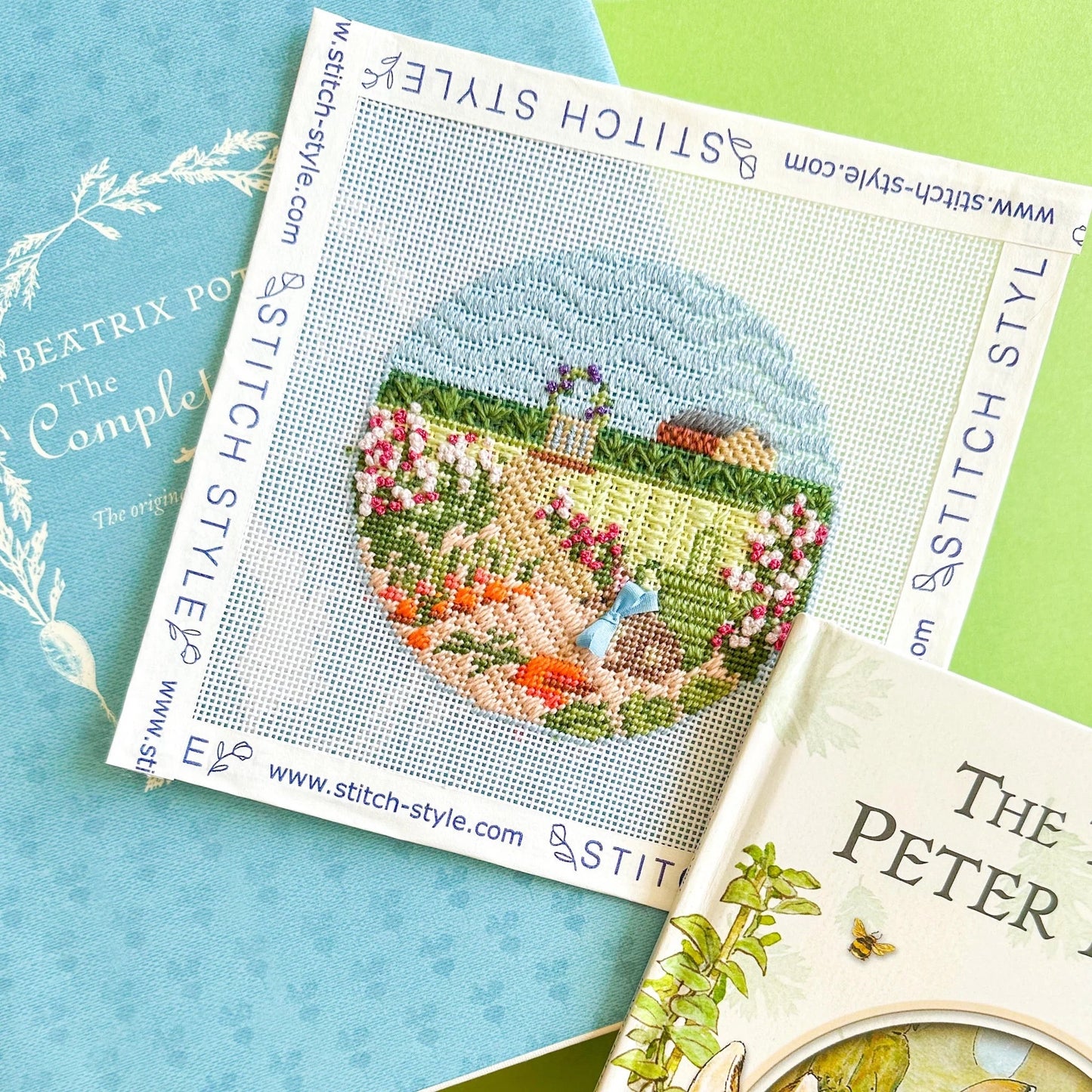 Bunny in Garden w/ Stitch Guide