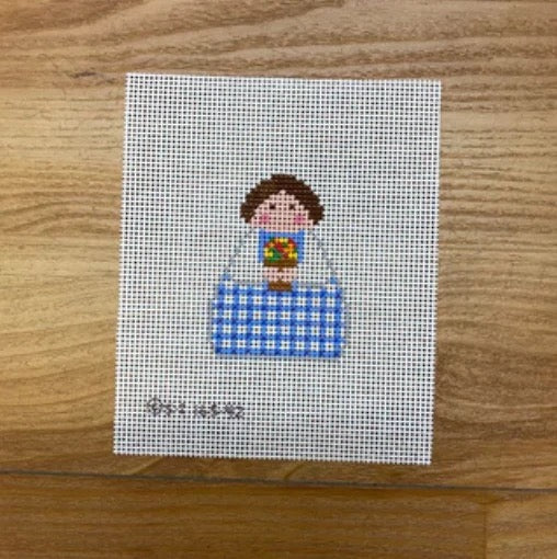 Blue Plaid w/ Flower Pot Angel