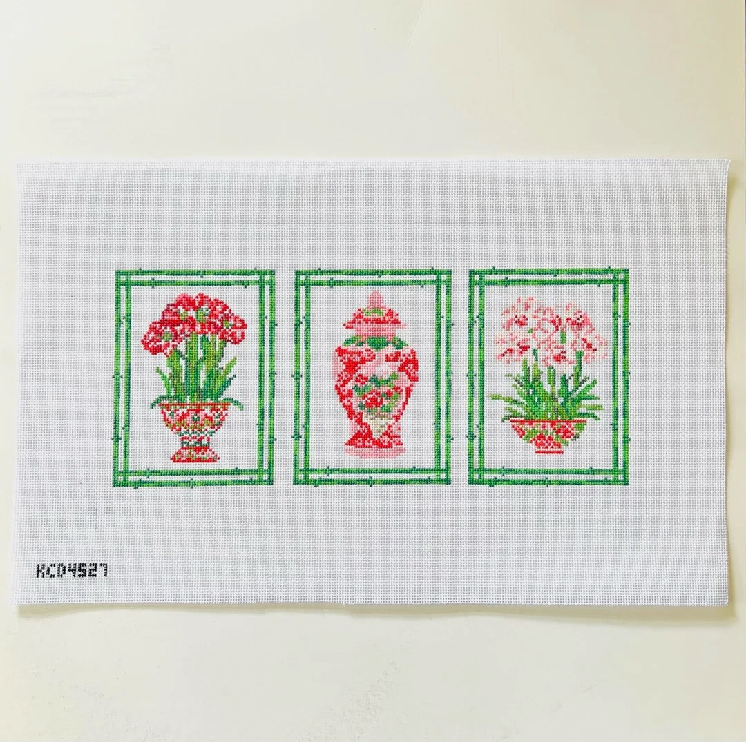 Trio of Porcelain Florals