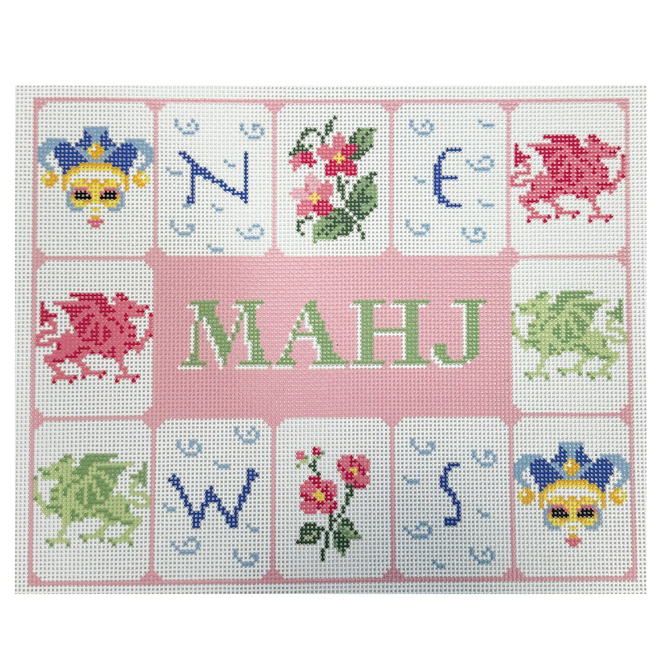Mahj Tile Pouch- Pink