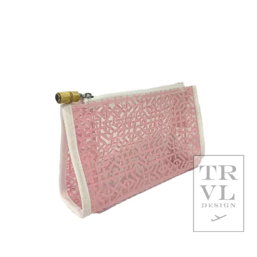 Pink Lattice Clear Pouch