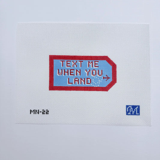Text Me When You Land Tag Canvas