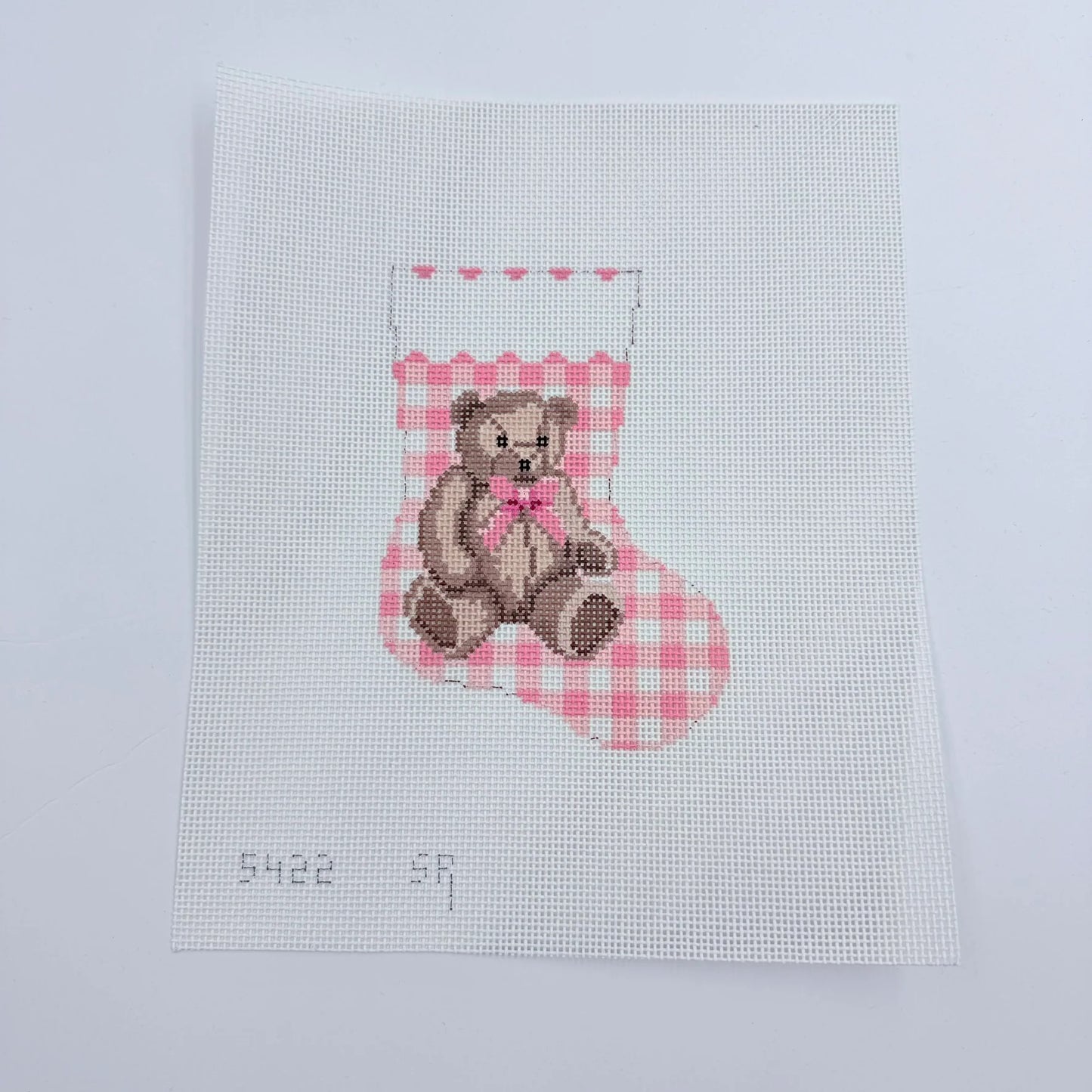 Gingham Teddy Bear Mini Stocking