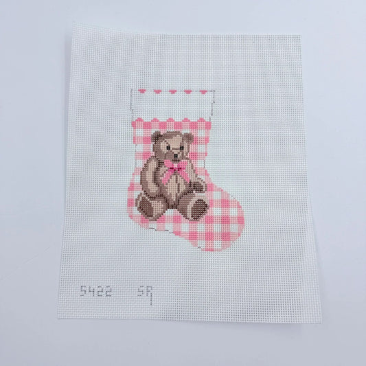 Gingham Teddy Bear Mini Stocking