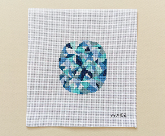 Cushion Cut Diamond Canvas- Blue