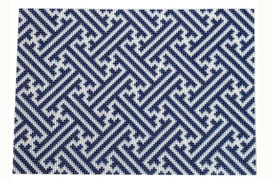 Navy Fretwork Pattern Clutch