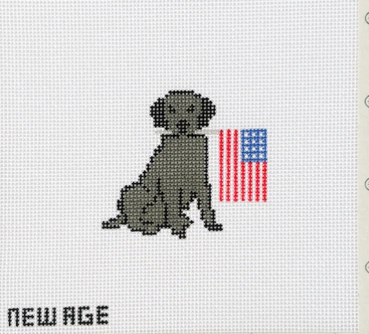 Patriotic Black Lab Canvas