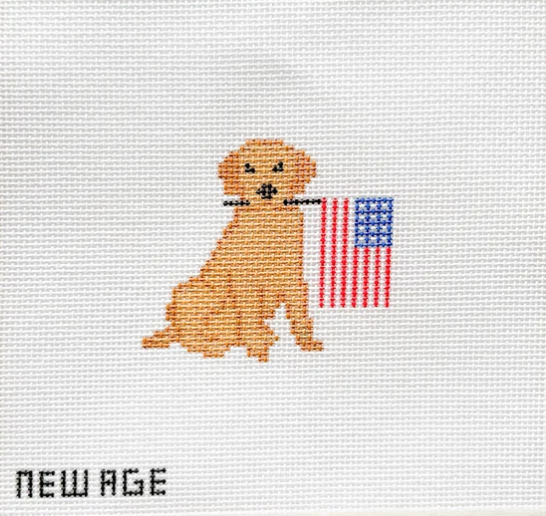 Patriotic Golden Retriever Canvas