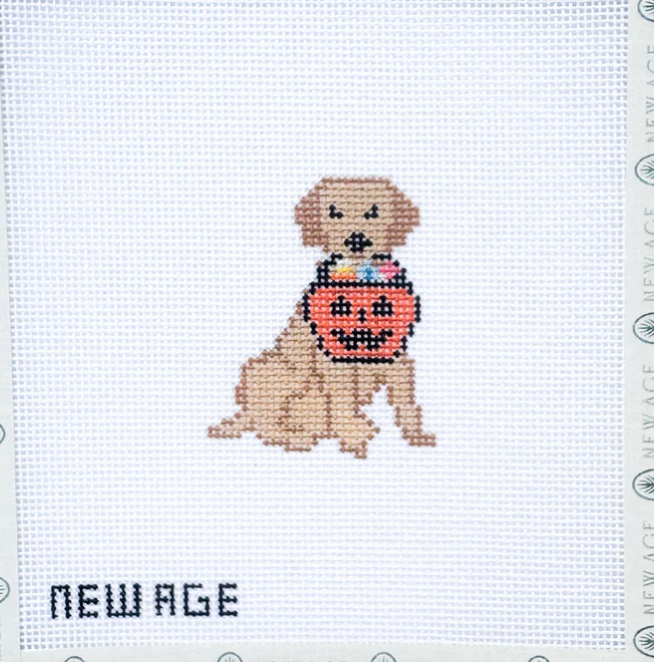 Halloween Golden Retriever Canvas