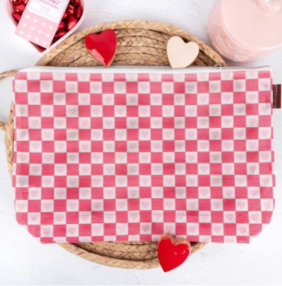 Pink Hearts Large Project Bag