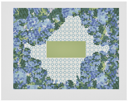 Hydrangea Green Monogram Rectangle