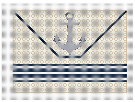 Silver Anchor Raffia Clutch