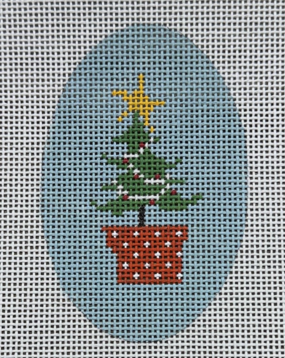 Oval Christmas Tree Ornament B