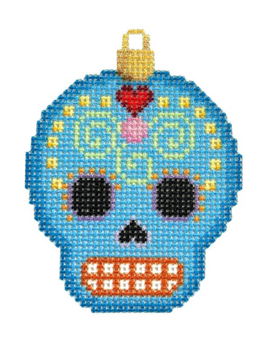 Sugar Skull Ornament/Blue
