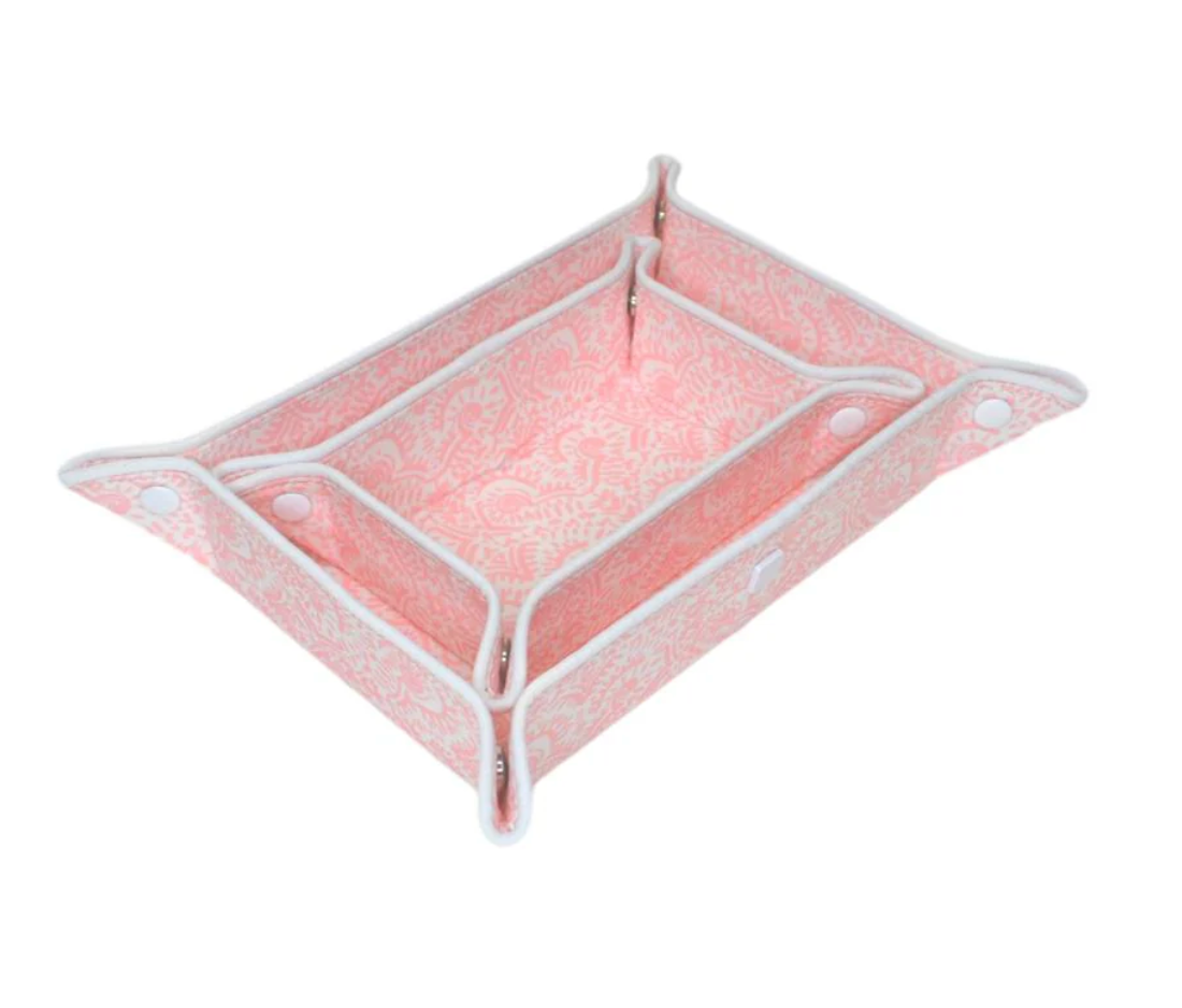 Pink Batik Tray Set