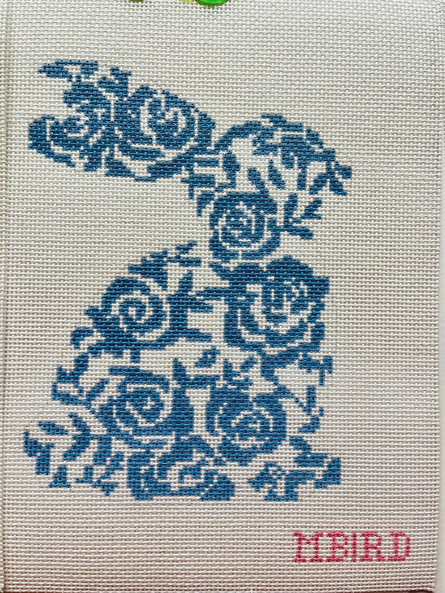 Blue Floral Easter Bunny