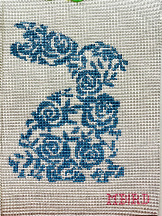 Blue Floral Easter Bunny